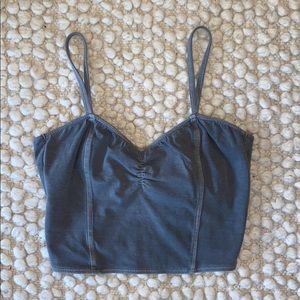NWOT XS Abercrombie Gray Cross Back Crop Tank